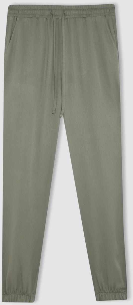 DEFACTO Normal Waist Ankle Length Viscose Trousers with Jogger Pocket