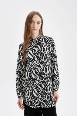 DEFACTO Regular Fit Patterned Long Sleeve Shirt Tunic