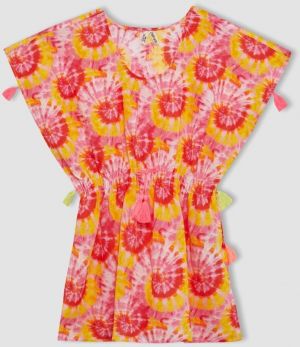 DEFACTO Girl's Batik Patterned Beach Dress