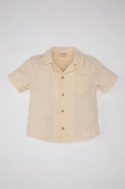 DEFACTO Baby Boy Open Collar Muslin Short Sleeve Shirt