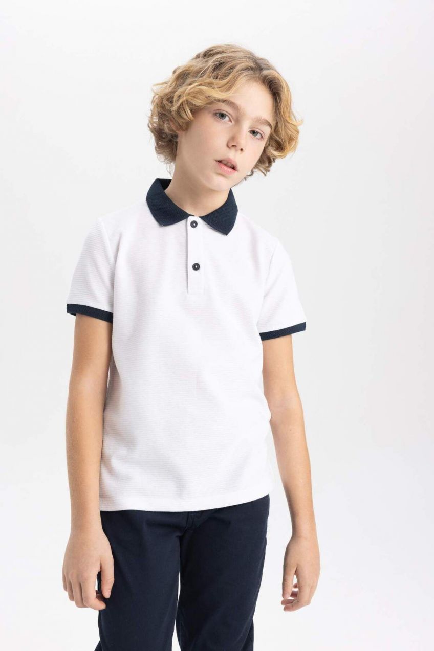 DEFACTO Boys' Short Sleeve Polo T-Shirt