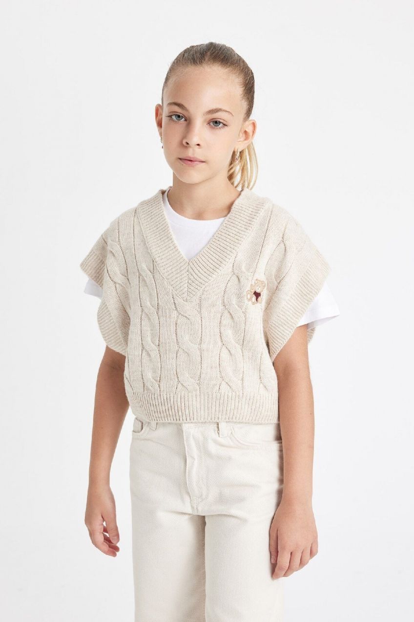 DEFACTO Girl's Oversize Fit Sweater