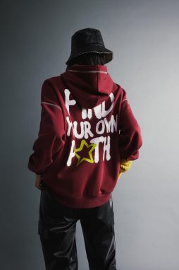 DEFACTO Cool Oversize Fit Back Printed Hooded Thick Sweatshirt