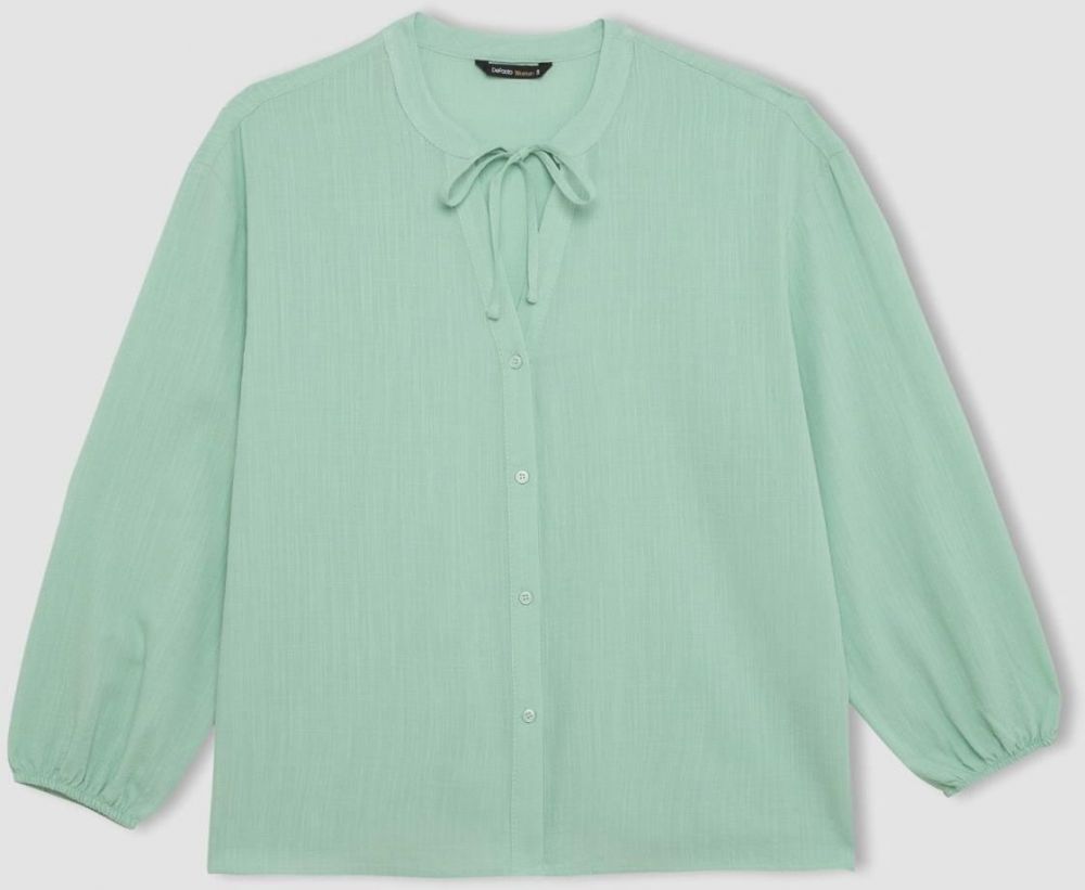 DEFACTO Regular Fit Crew Neck Long Sleeve Blouse