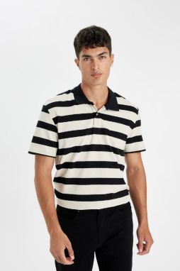 DEFACTO New Regular Fit Striped Short Sleeve Polo Shirt