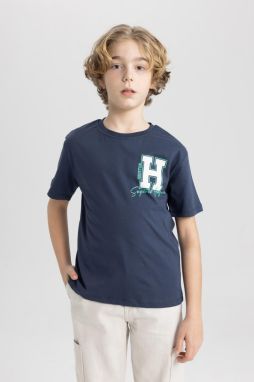 DEFACTO Boys' Crew Neck Printed Short Sleeve T-Shirt