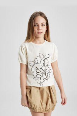 DEFACTO Girls Printed Short Sleeve T-Shirt