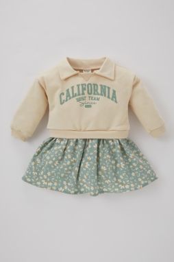 DEFACTO Baby Girl Printed Long Sleeve Dress