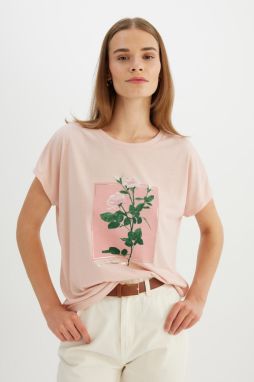 DEFACTO Crew Neck Floral Short Sleeve T-Shirt