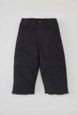 DEFACTO Baby Girl Cargo Fit Straight Leg Gabardine Trousers