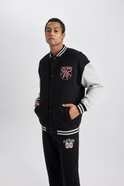 DEFACTO Fit Oversize Fit Printed Bomber Cardigan
