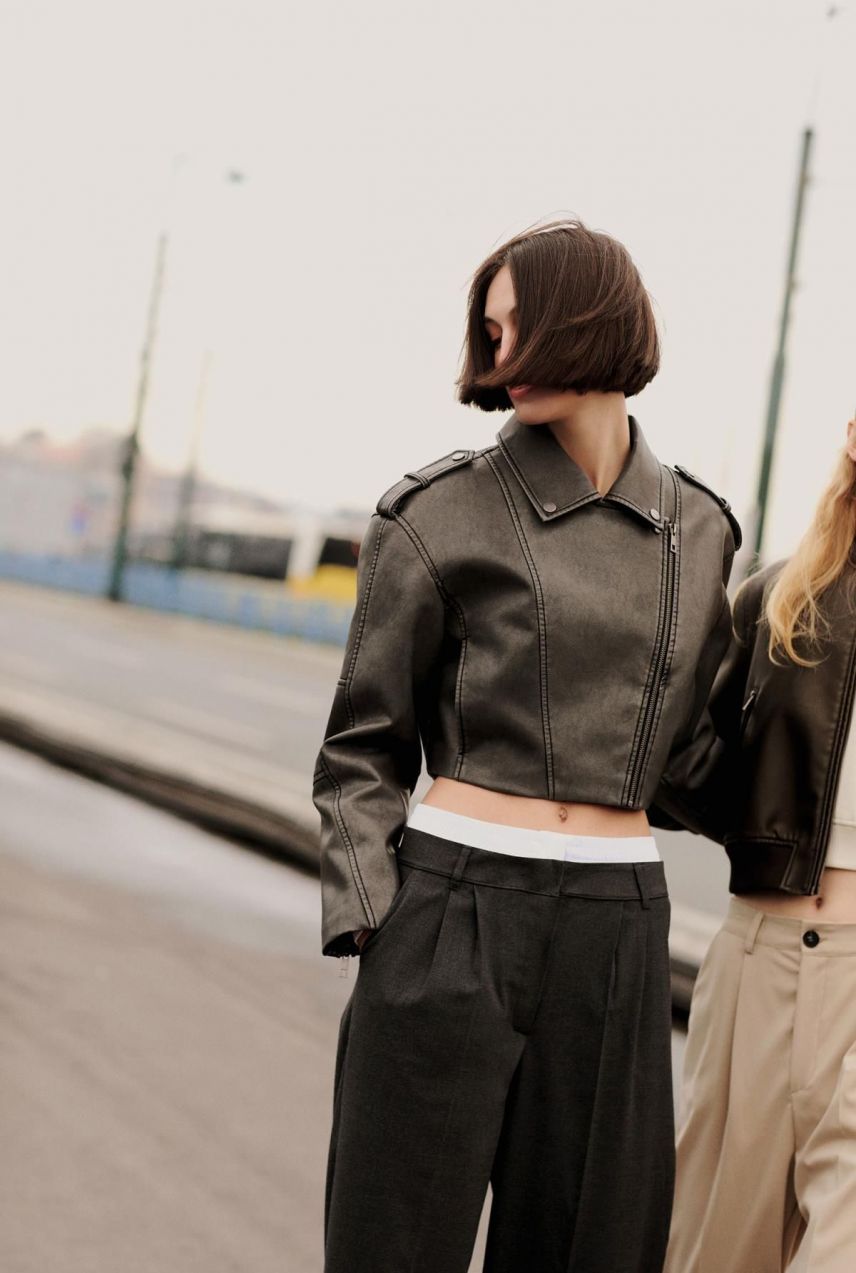 DEFACTO Regular Fit Faux Leather Coat