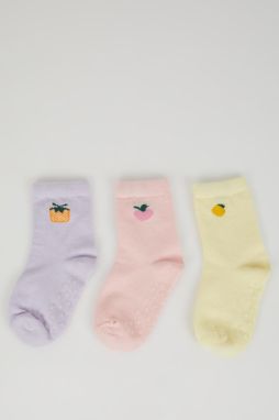 DEFACTO Baby Girl Seamless 3-Piece Cotton Long Socks