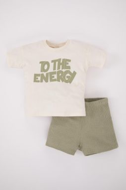 DEFACTO Baby Boy Printed Short Sleeve T-Shirt Shorts Set of 2