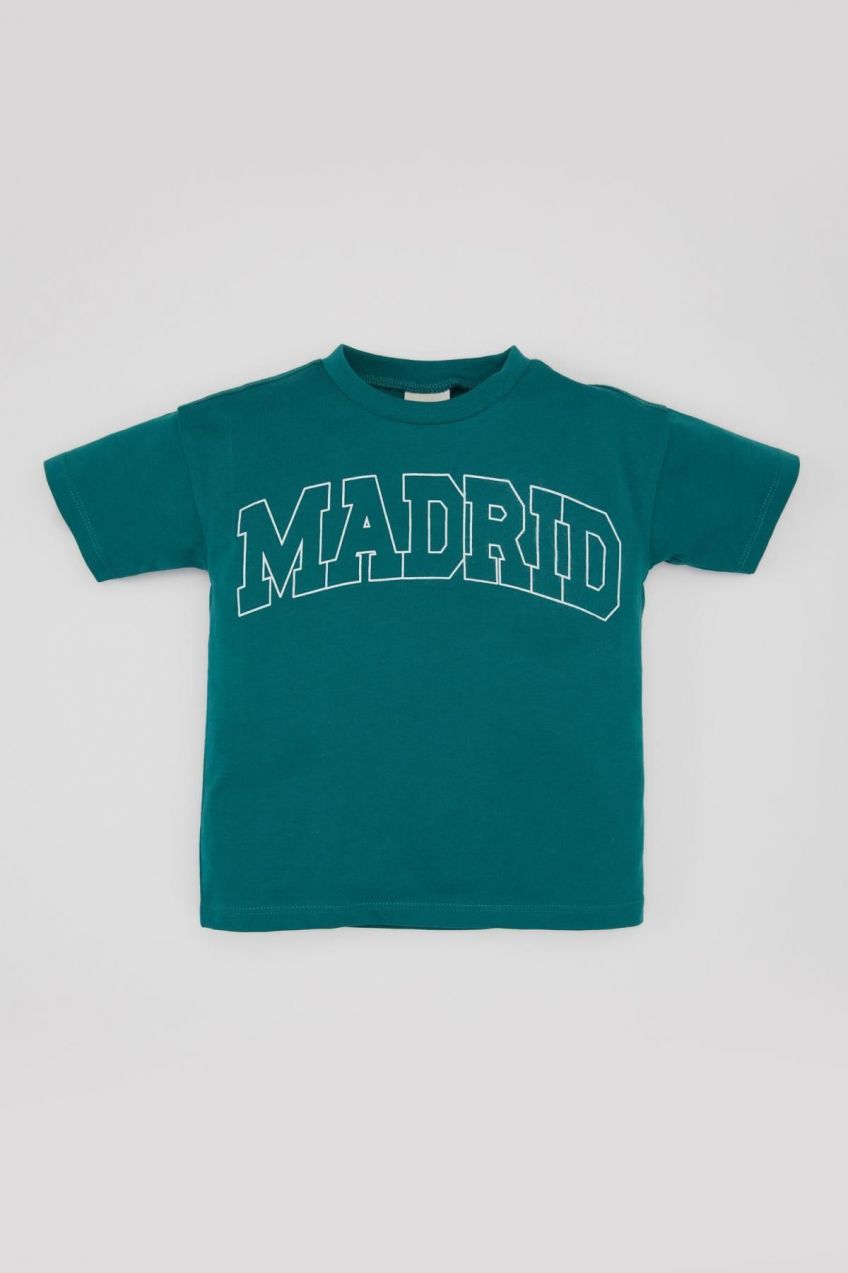 DEFACTO Baby Boy Crew Neck Printed Short Sleeve T-Shirt