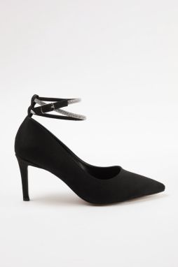 Trendyol Black Ankle Stone Band Women's Classic Thin Heel Evening Shoes