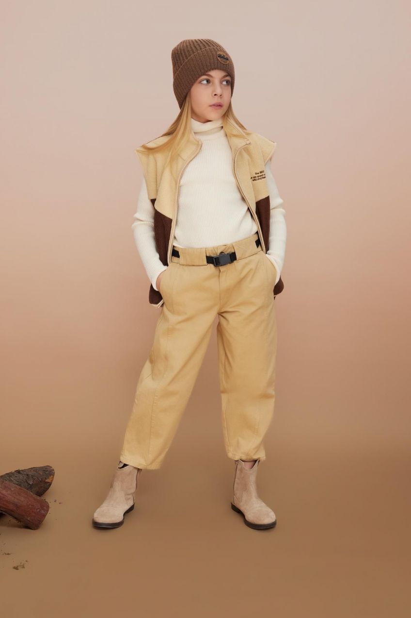 DEFACTO Girl Slouchy Fit Straight Leg Gabardine Trousers