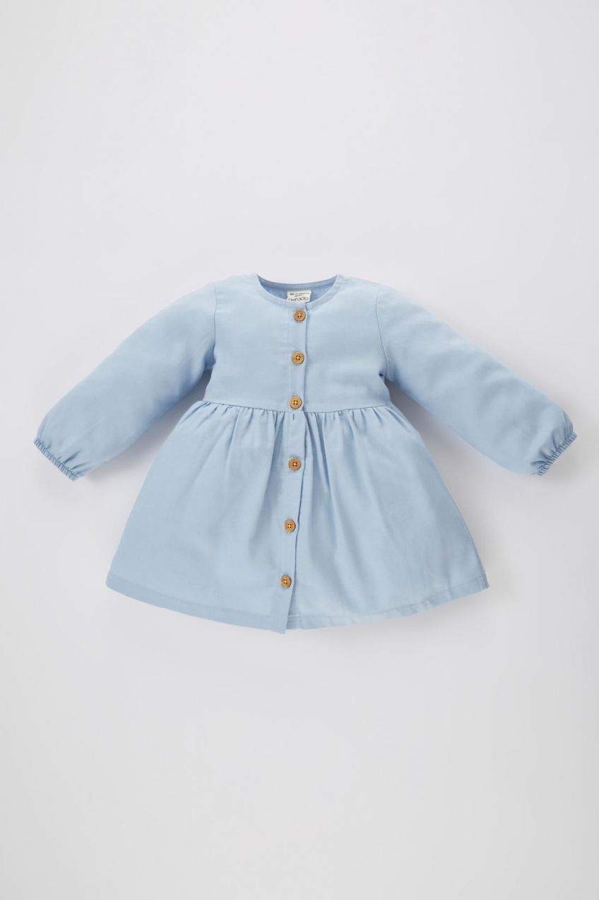 DEFACTO Baby Girl Long Sleeve Twill Dress