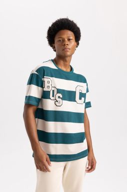 DEFACTO Fit Standard Fit Crew Neck Printed Short Sleeve T-Shirt