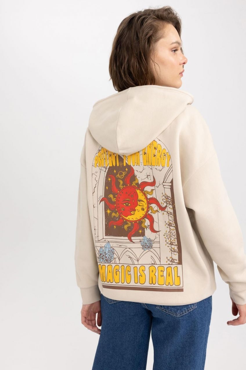 DEFACTO Oversize Fit Hooded Thick Sweatshirt