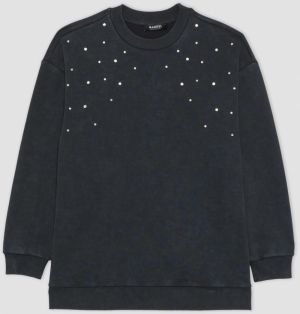 DEFACTO Regular Fit Crew Neck Embroidered Sweatshirt Tunic