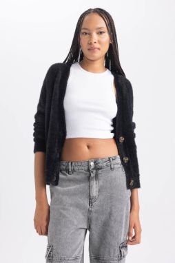 DEFACTO Oversize Fit V-Neck Knitwear Cardigan