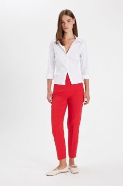 DEFACTO Carrot Fit Zippered High Waist Skinny Leg Crop Trousers