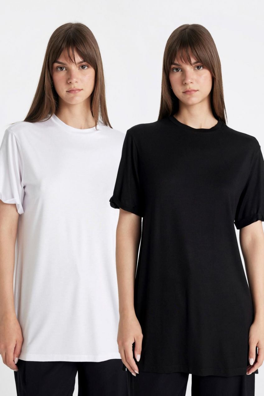 DEFACTO Regular Fit Short Sleeve 2-Piece T-Shirt Tunic