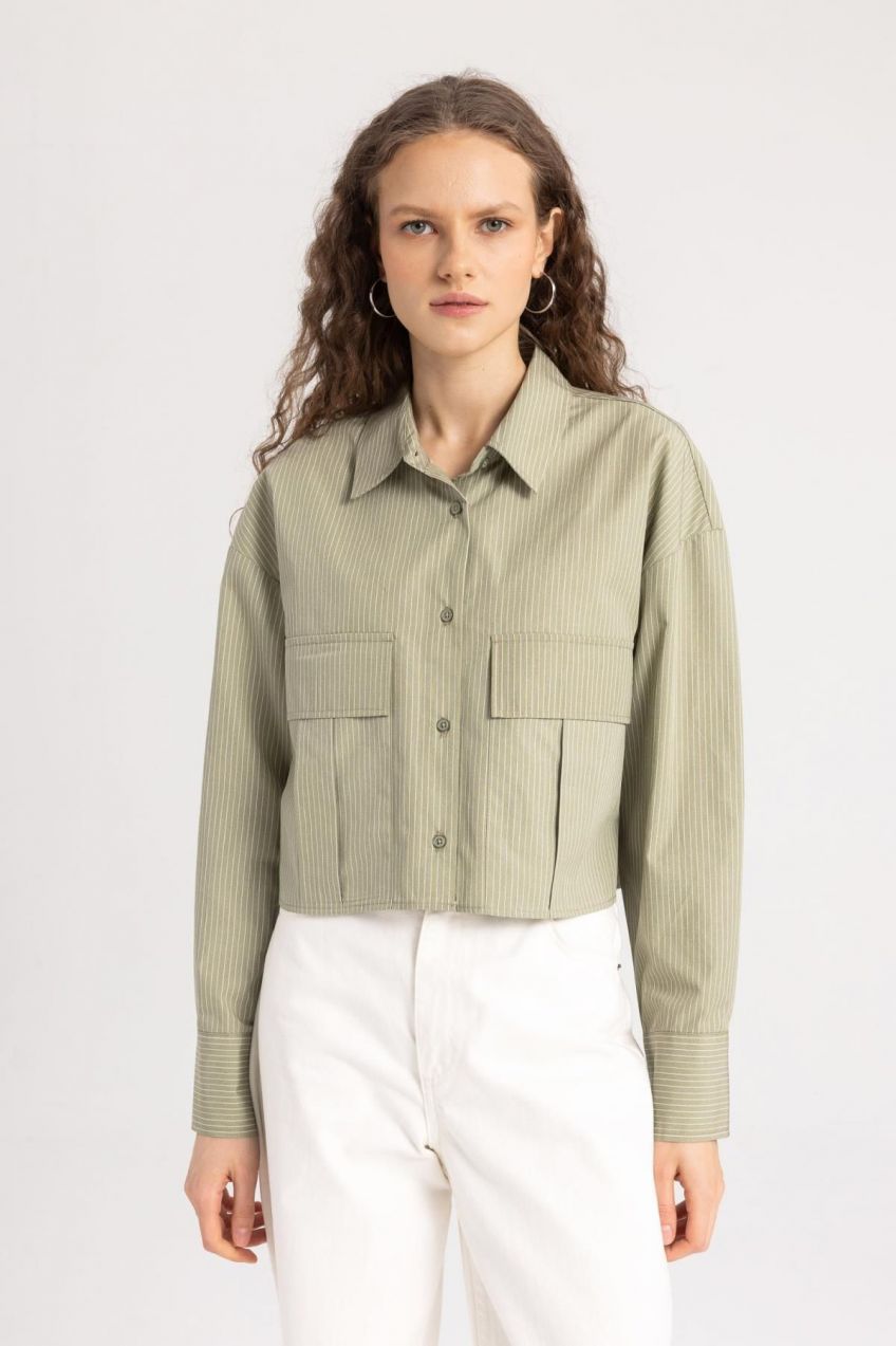 DEFACTO Regular Fit Basic Poplin Long Sleeve Shirt