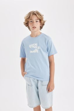DEFACTO Boy's Crew Neck Printed Short Sleeve T-Shirt