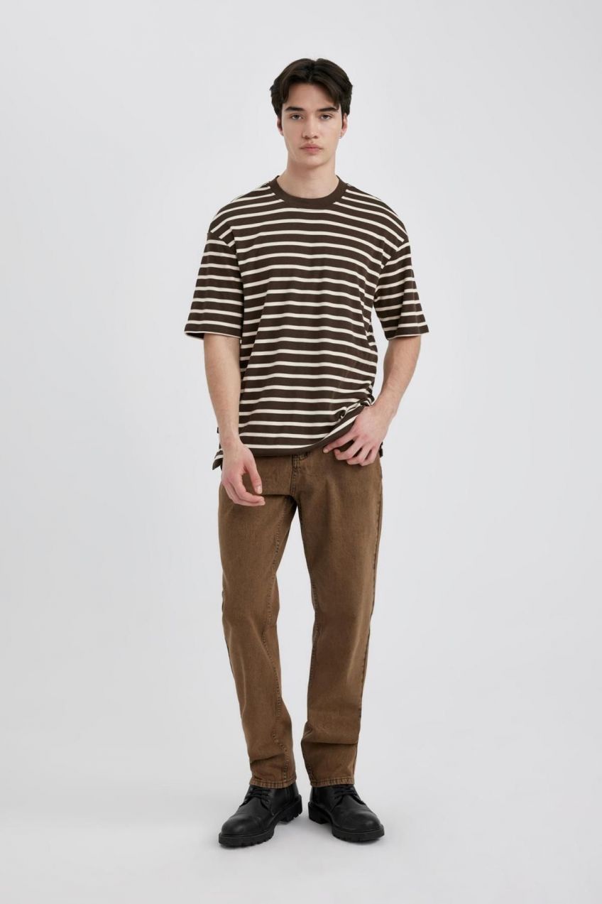 DEFACTO Straight Fit Normal Mold Normal Waist Pipe Leg Jean Trousers