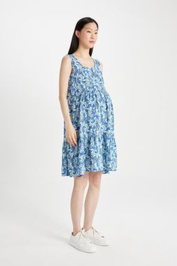 DEFACTO Strappy Midi Patterned Maternity Dress