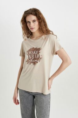 DEFACTO Regular Fit Crew Neck Printed Short Sleeve T-Shirt