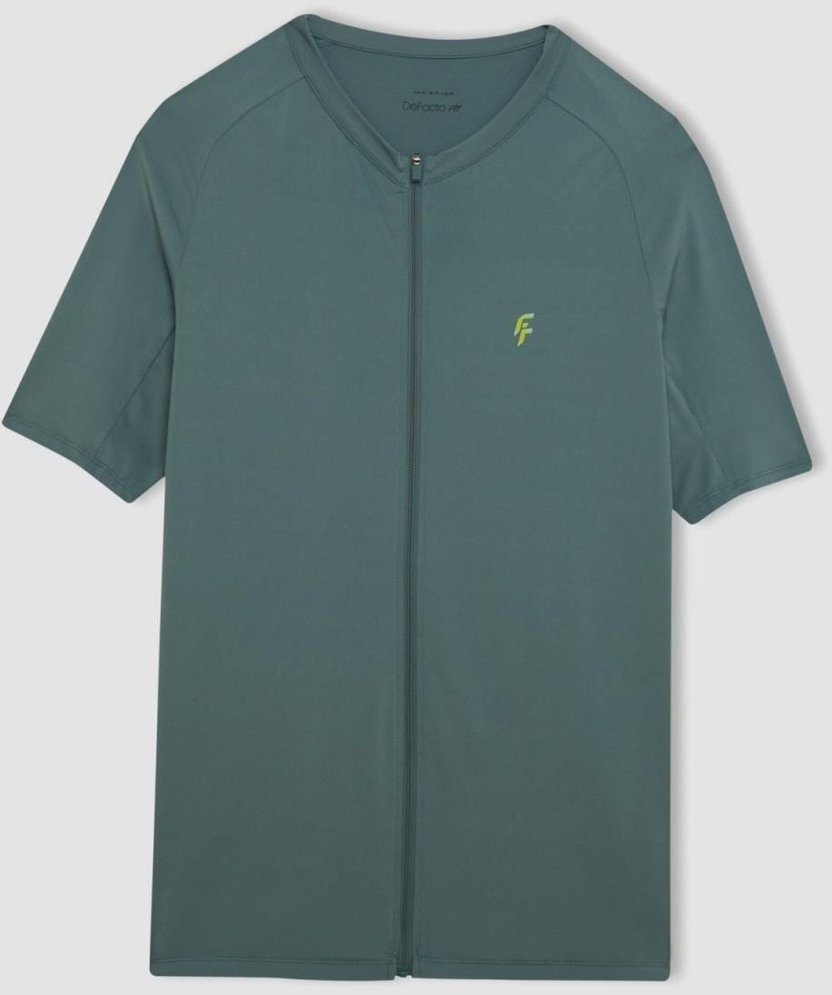 DEFACTO Fit Slim Fit Stand Collar Heavy Fabric Short Sleeve T-Shirt