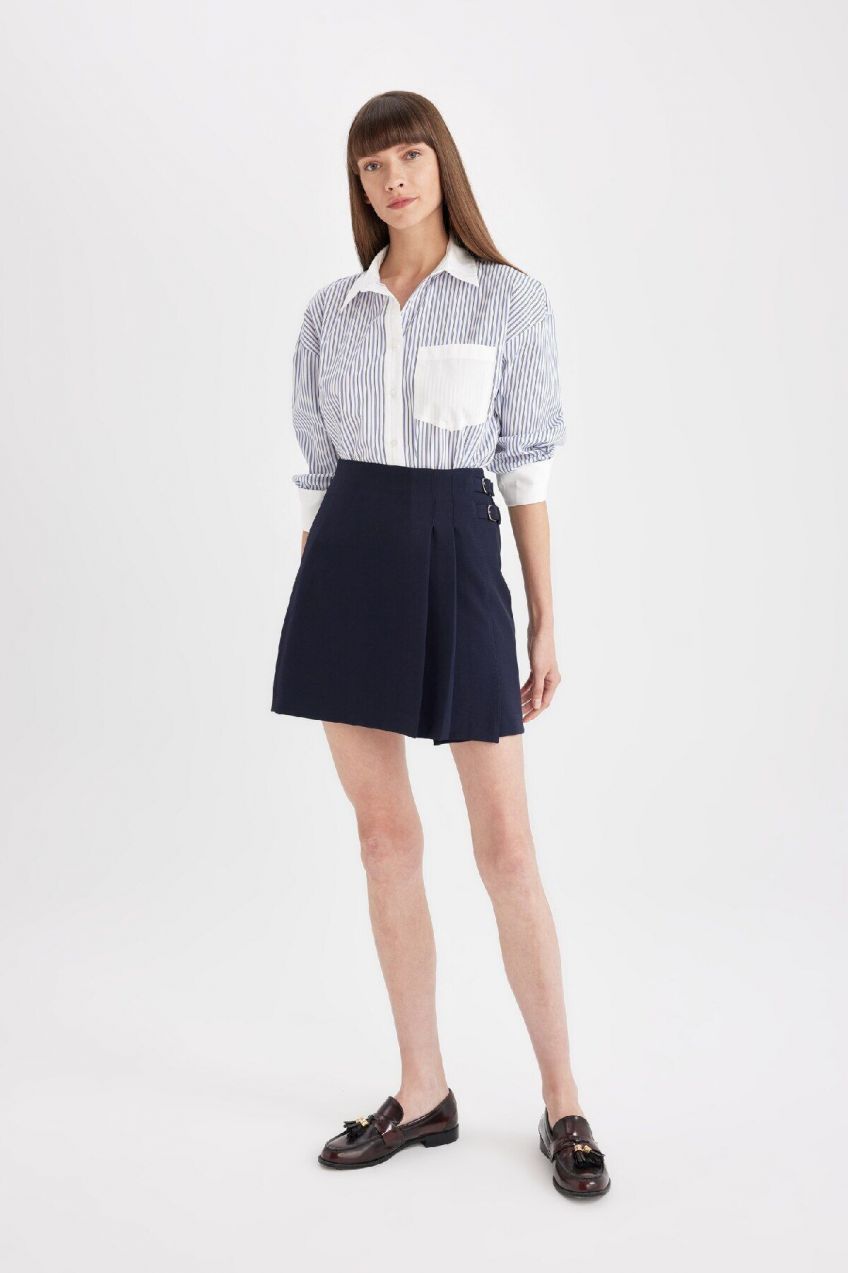 DEFACTO Pleated Normal Waist Mini Skirt