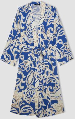 DEFACTO Relax Fit Patterned Long Viscose Kimono