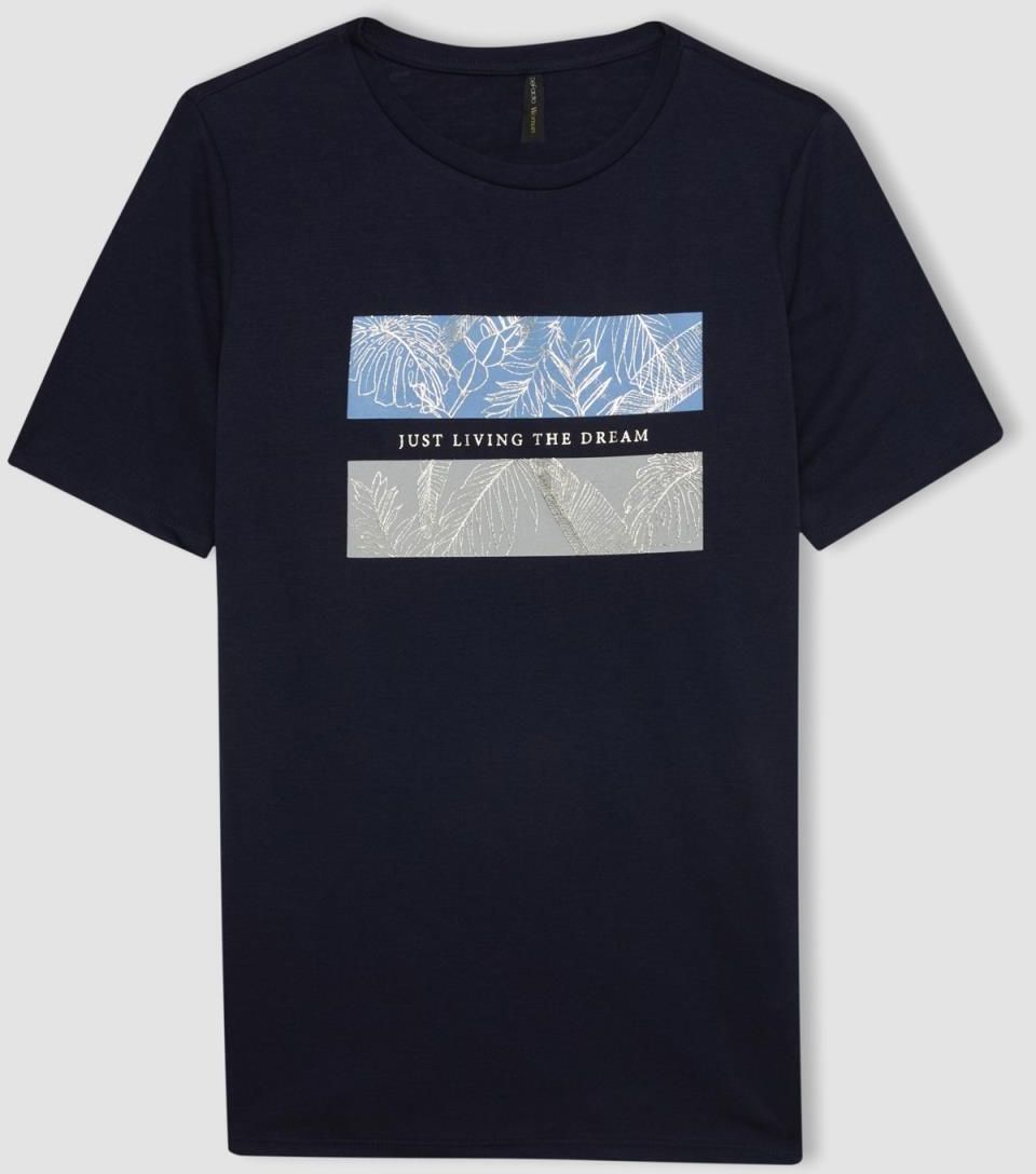 DEFACTO Regular Fit Crew Neck Printed Short Sleeve T-Shirt
