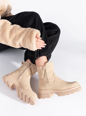 Beige women's insulated ankle boots Sergio Leone