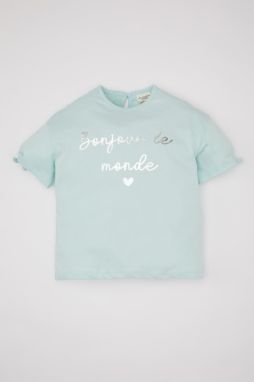 DEFACTO Baby Girl Printed Short Sleeve T-Shirt