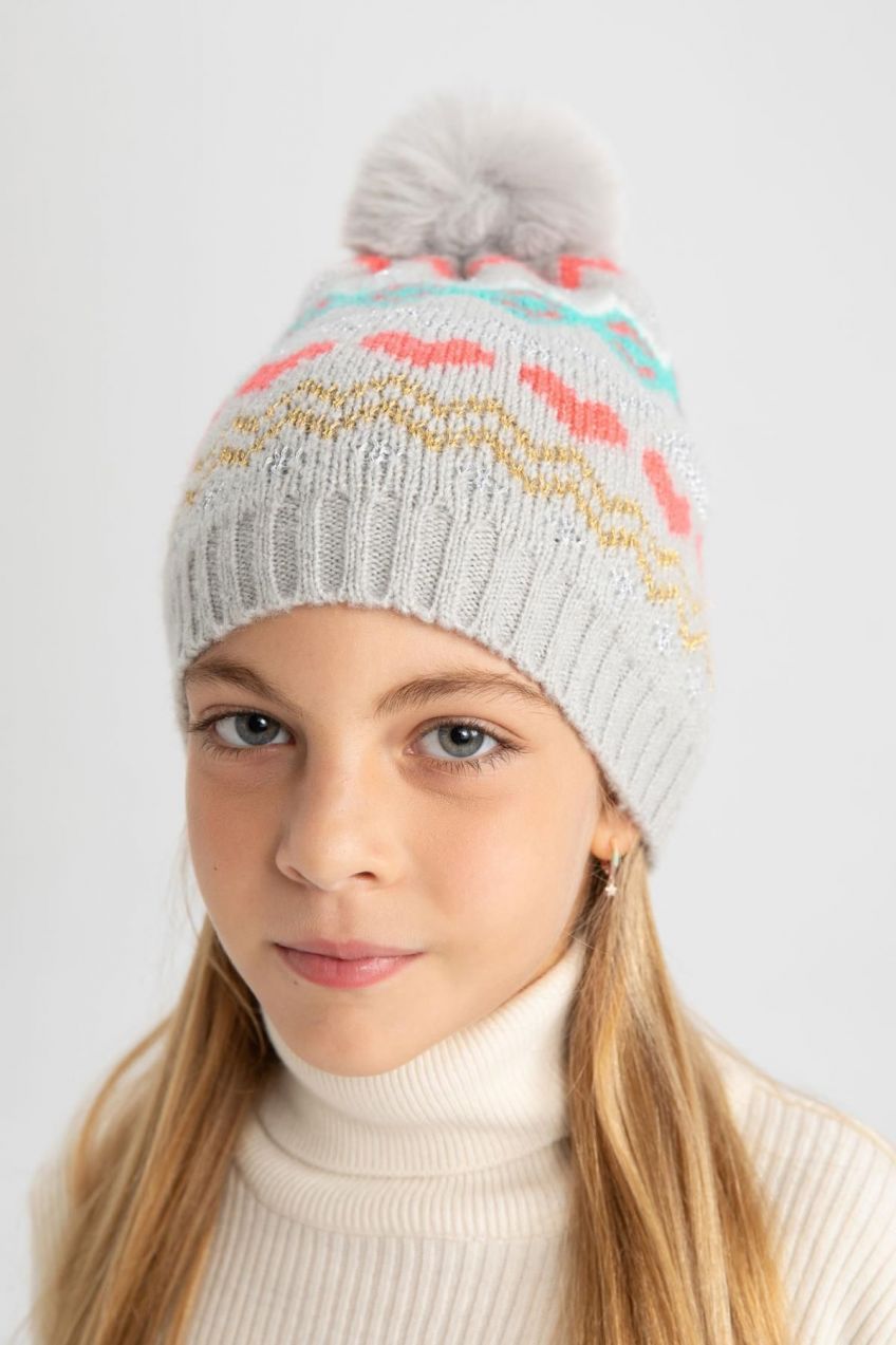 DEFACTO Girl's Pompom Knitwear Beret