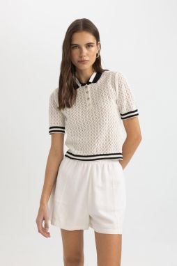 DEFACTO Regular Fit Polo Neck Short Sleeve Knitwear T-Shirt