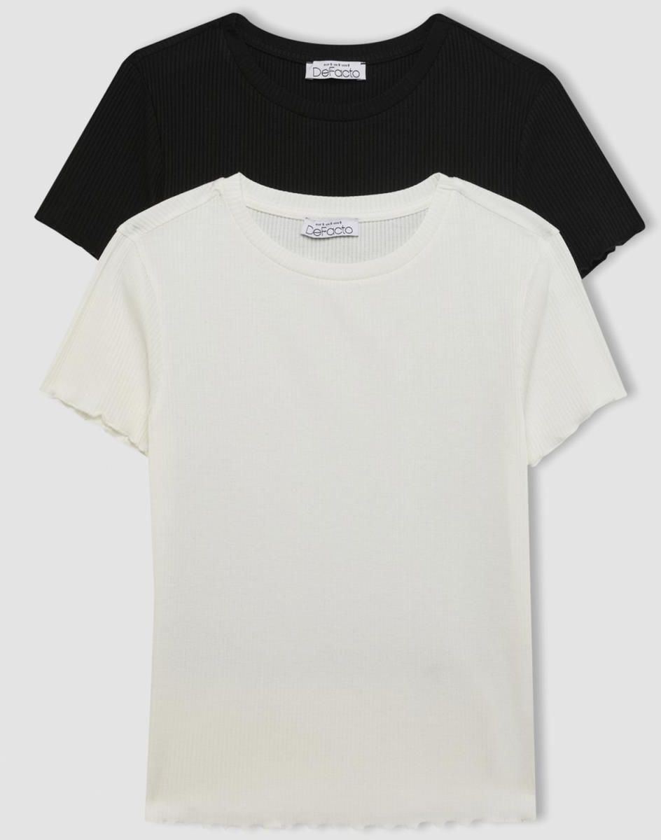 DEFACTO Fitted Crew Neck 2-Piece Short Sleeve T-Shirt
