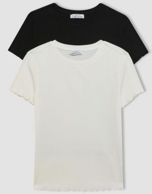 DEFACTO Fitted Crew Neck 2-Piece Short Sleeve T-Shirt