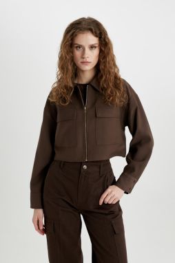 DEFACTO Crop Bomber Blazer Jacket