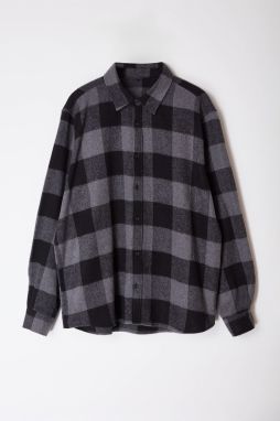 Trendyol Large Size Black Winter Checkered Lumberjack Shirt