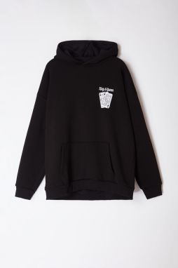 Trendyol Black Oversize Hooded Plus Size Sweatshirt