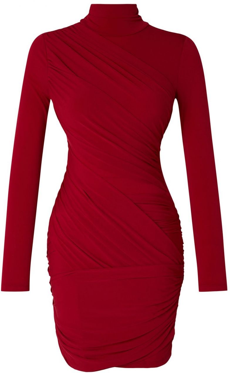 Trendyol Limited Edition Red Fitted Flexible Mini Knitted Dress