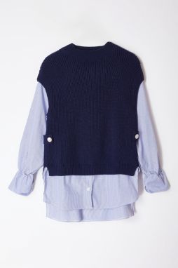 Trendyol Navy Blue Garni Detailed Knitwear Sweater