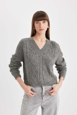 DEFACTO Relax Fit V-Neck Sweater