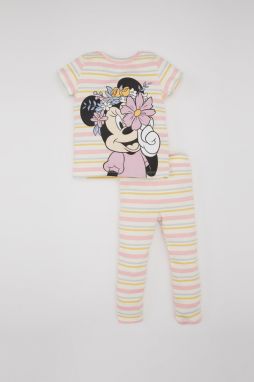 DEFACTO Baby Girl Disney Mickey & Minnie Short Sleeve Ribbed Camisole Short Sleeve Pajama Set